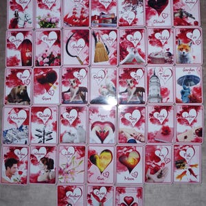 Red Lenormand Love & Relationships oracle,Valentine's Day Lenormand deck, Love Oracle Cards, Valentine's Day Lenormand deck,