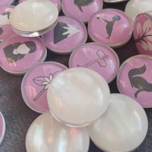 Lenormand Big Size 2 cm Lilac Button Card, Lenormand divinations Oracle Card