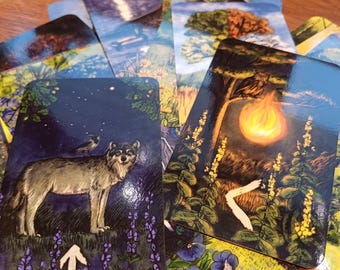 Runes Oracle, Healing Power of Nature's Runic Wisdom, Mini Size Runic Cards for Wild Nature Divination Set-cards + PDF book