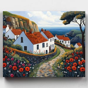Premium Paint by Numbers Kit - Seaside Stone Trail - Paint by Numbers - Canvas by Numbers