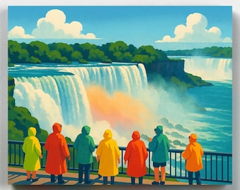 Premium Paint by Numbers - Niagara Falls View - Canvas Painting Set - Canvas by Numbers