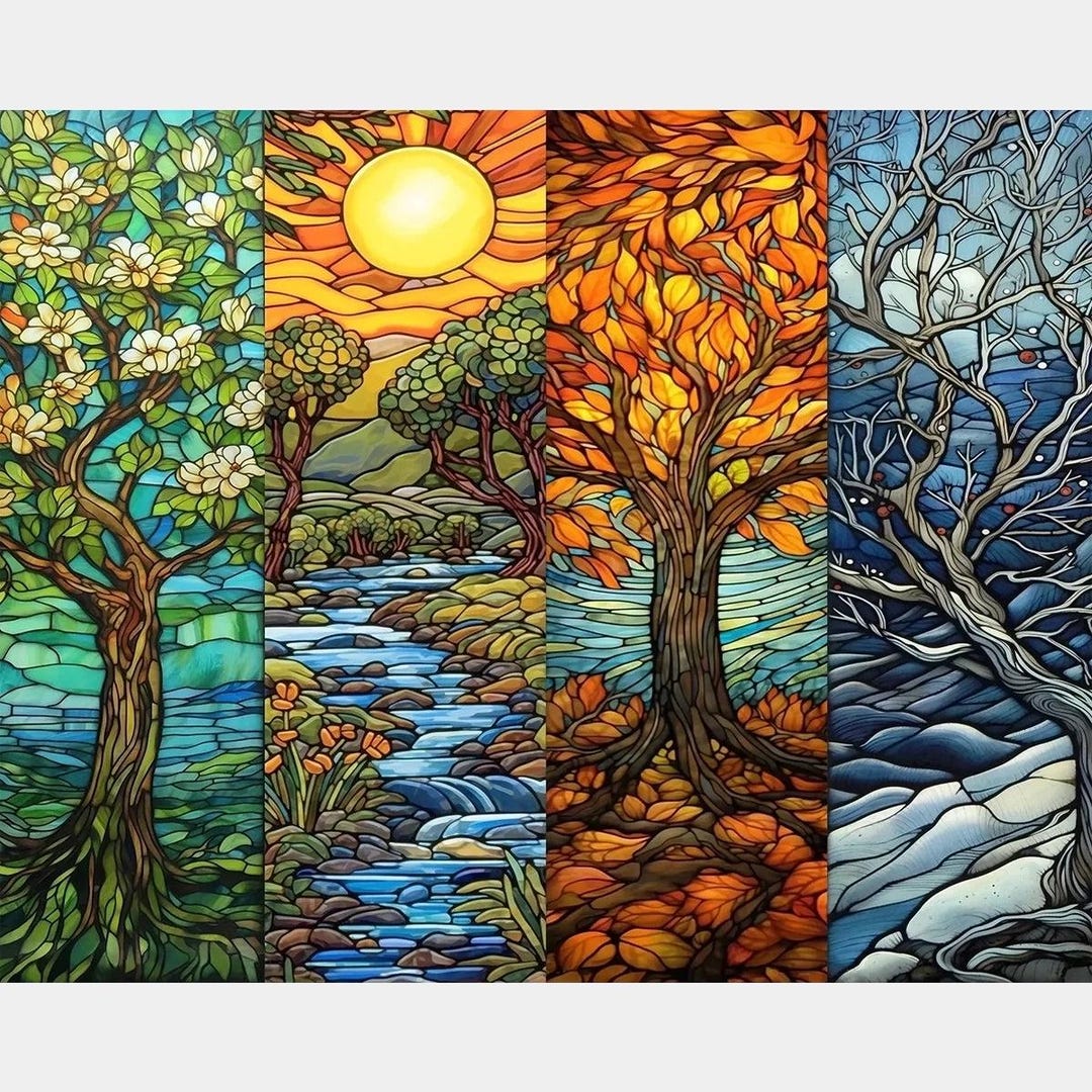Premium Diamond Painting (x-large) - the Four Seasons - 5D Diamond