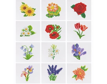 Floral Collection 1 - Mini Diamond Painting Kit - 5D Diamond Painting Kits for Adult - DIY Gift, Birthday & Christmas Gift