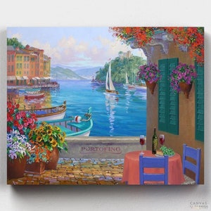 Premium Paint by Numbers Kit - Ships from the US - Portofino Reflections - Mikki Senkarik