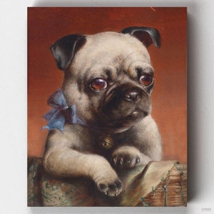 Paint by Numbers Pug Paint by Number Kit DOG for Adults With 