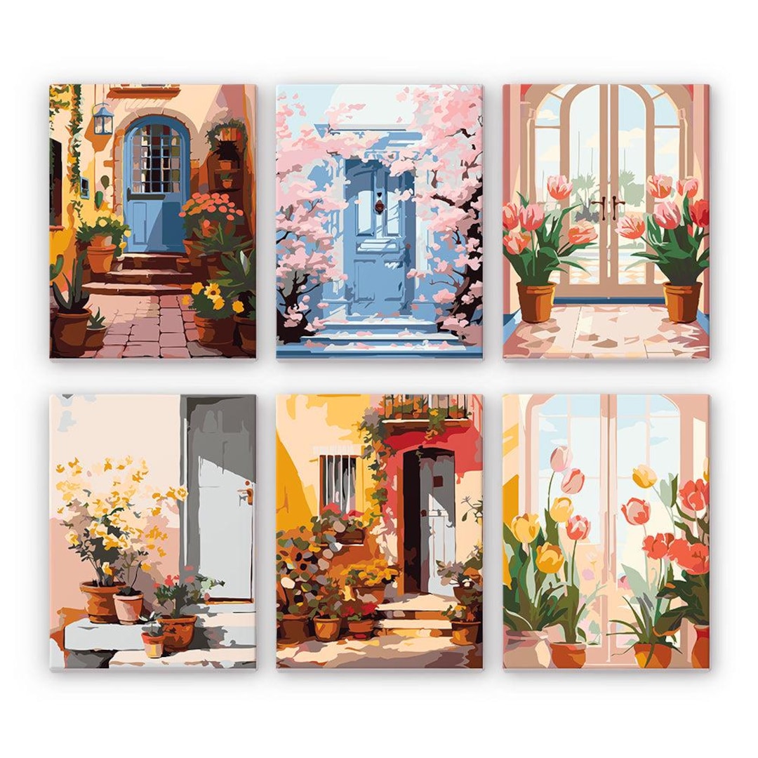 NEWENMO Cartoon Pretty Hut Peinture par Numéros Kits,Fleurs Colorées Peinture Numero Adulte,DIY NEWENMO Cartoon Pretty Hut Peinture par Numéros Kits,Fleurs Colorées Peinture Numero Adulte,DIY