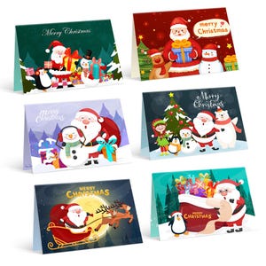 Conjunto de cartões de Natal pintados por números 1 - Presente festivo original faça você mesmo - Projeto de artesanato de pintura de feriado