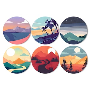 Paint by Numbers Placemats - Landscapes Collection 1 -   Original DIY Gift - Canvas by Numbers