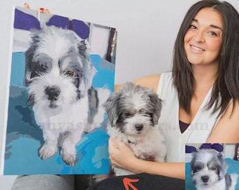 Personalized Paint by Number Kit for Adults - Paint your Custom Pet Portrait by Numbers - The Best Pet Memorial or Personalized Gift