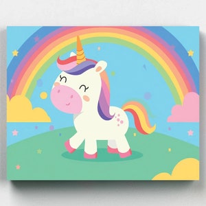 Premium Paint by Numbers Kit - Unicorn Painting by Numbers for Kids - Canvas by Numbers