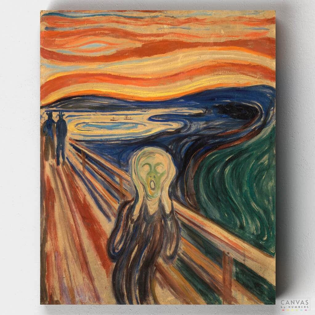 Paint by Numbers Kit for Adults FRAMED Canvas the Scream by Edvard Munch 