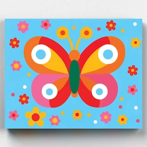 Premium Paint by Numbers Kit - Butterfly Paint by Numbers for Kids - Canvas by Numbers