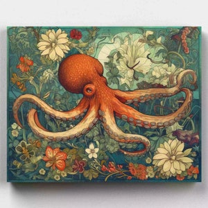 Premium Paint by Numbers Kit - Ships from the US - Flowery Depths - Canvas by Numbers