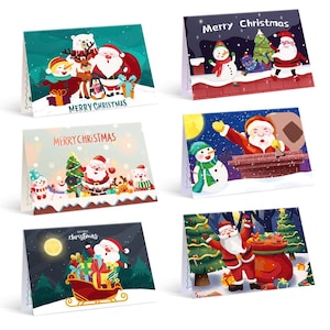 Dipingi con i numeri, set di 5 biglietti di Natale - regalo originale fai da te per le feste - progetto di artigianato di pittura per le feste