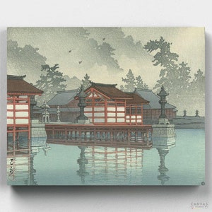 Premium Paint by Numbers Kit - Miyajima in the Mist - Kawase Hasui - Canvas by Numbers
