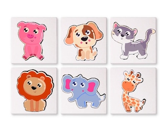 Set of 6 Mini Paint by Numbers - Animal Friends – Mini Paint by Numbers Kit