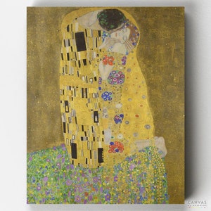 Premium Paint by Numbers Kit - Ships from the US - The Kiss - Gustav Klimt - Canvas by Numbers