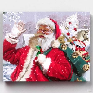 Premium Paint by Numbers Kit - Merry Christmas - Canvas by Numbers