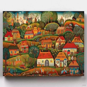Premium Paint by Numbers Kit - Ships from the US - Folklore Vista - Canvas by Numbers