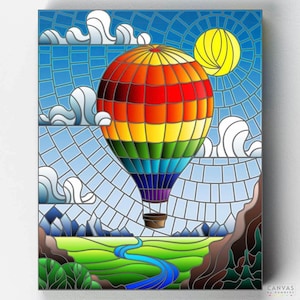 Premium pakket verf op nummer - ballonvlucht - Natalia Zagorii - Canvas op nummer