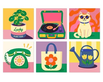 Groovy 70s Life - Mini Paint by Numbers Set