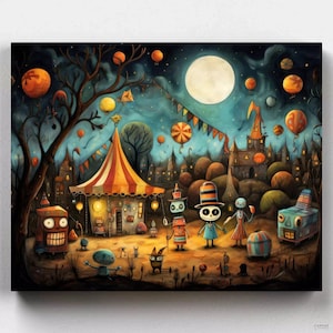 Premium Paint by Numbers Kit - Ships from the US - The Spooky Festival - Canvas by Numbers