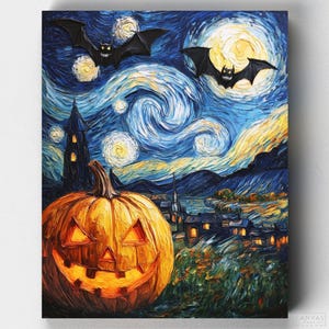 Premium Paint by Numbers Kit - Scary Night - Paint by Numbers - Canvas by Numbers