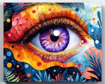 Premium Paint by Numbers Kit - Whimsical Eye - Paint by Numbers - Canvas by Numbers
