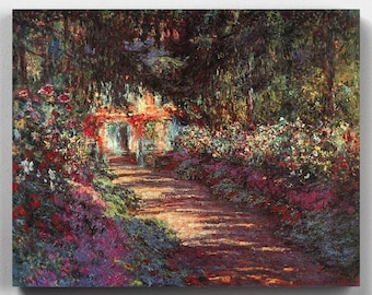 Premium Malen nach Zahlen Kit - Schiffe aus den USA - Der Garten in Blüte - Claude Monet