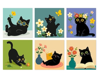 Black Cat Moments - Mini Paint by Numbers Set