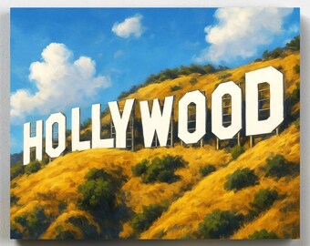 Premium Paint by Numbers - Hollywood Hills - Canvas Painting Set - Canvas by Numbers