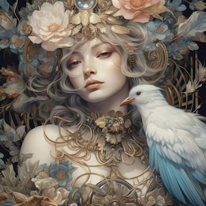 Premium Diamond Painting (X-Large) - The Queen of Feathers - Diamond Paintings