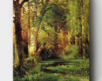 Premium Paint by Numbers Kit - Forest Scene - Thomas Moran - Canvas by Numbers