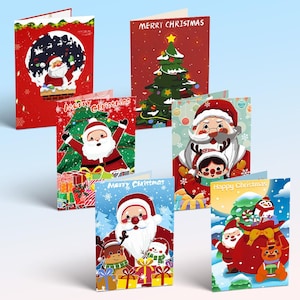 Malen nach Zahlen Weihnachtskarten Set 3 - Original festliches DIY Geschenk