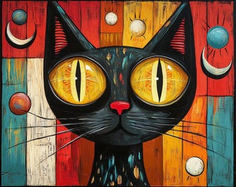Premium Diamond Painting (Standard Size) - Feline Extravaganza - Diamond Painting - 5D Diamond Painting Kits for Adult - DIY Gift