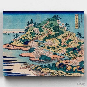 Premium Paint by Numbers Kit - Sesshu Ajigawaguchi Tenposan - Katsushika Hokusai - Canvas by Numbers