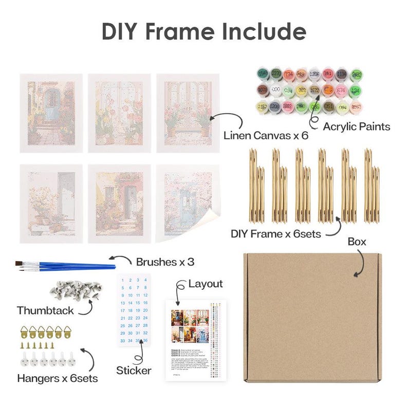 Charming Doors – Mini Paint by Numbers Set