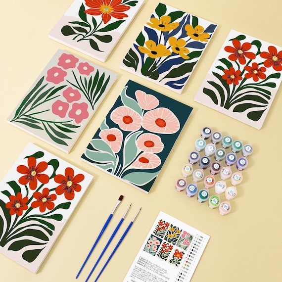 UNIQUORS Paint By Numbers Adults, Colourful Flowers Potted Diy Pre A 859570 - View #9