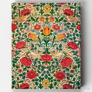 Premium Paint by Numbers Kit - Rose - William Morris - Canvas by Numbers