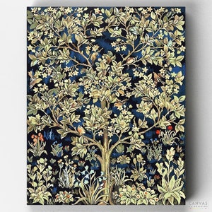 Premium Paint by Numbers Kit Tree of Life William Morris Canvas by