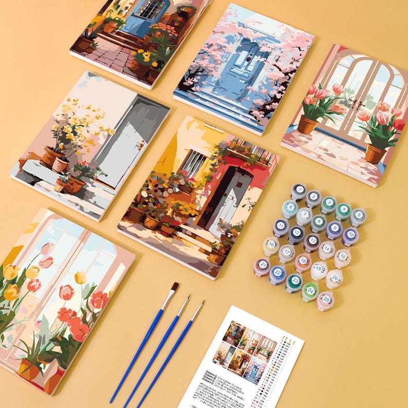 Charming Doors – Mini Paint by Numbers Set