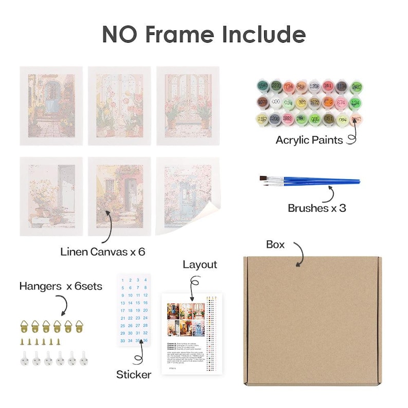 Charming Doors – Mini Paint by Numbers Set