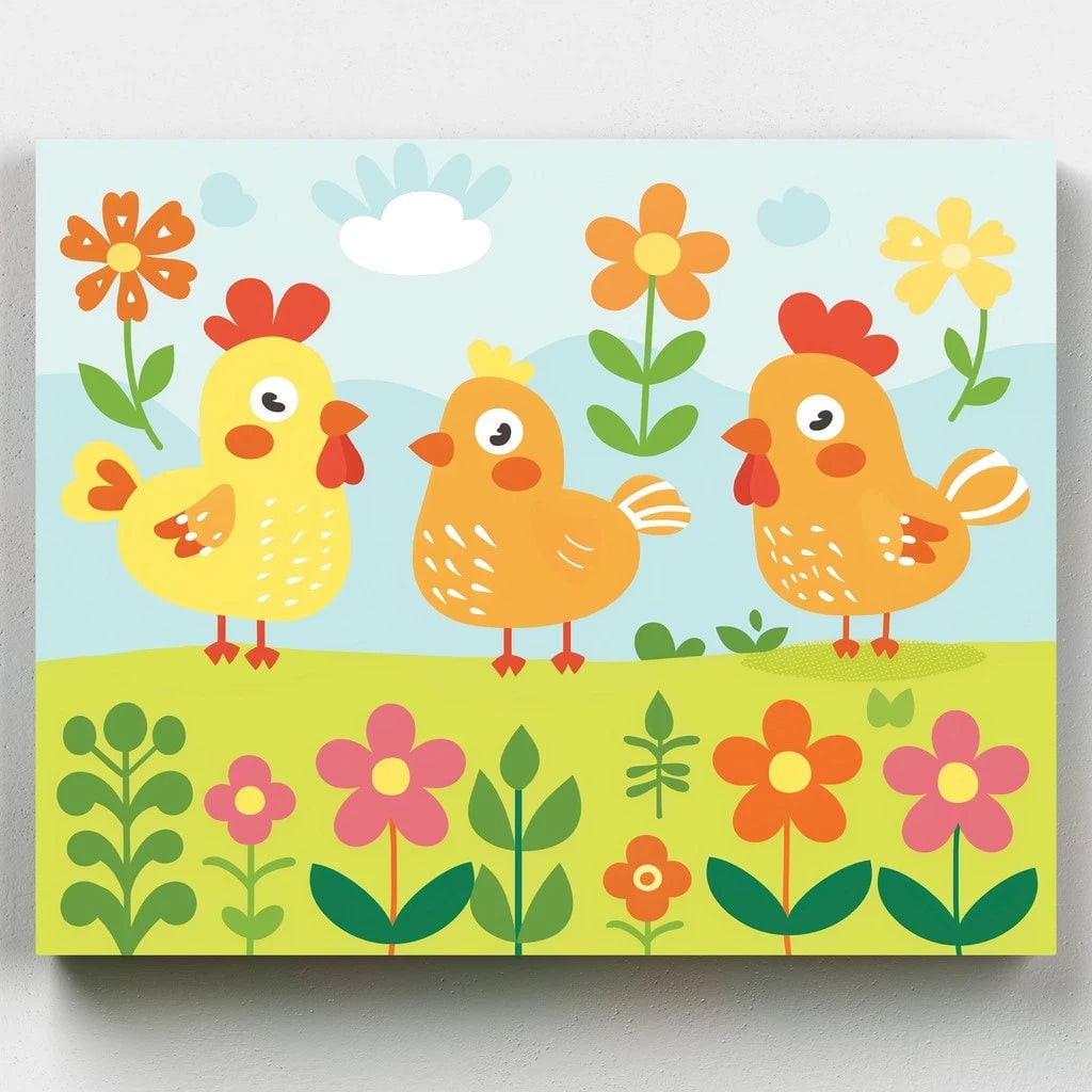 Premium Paint by Numbers Kit - Chicken Paint by Number for Kids -…