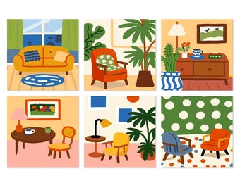 Cozy Living Room - Mini Paint by Numbers Set