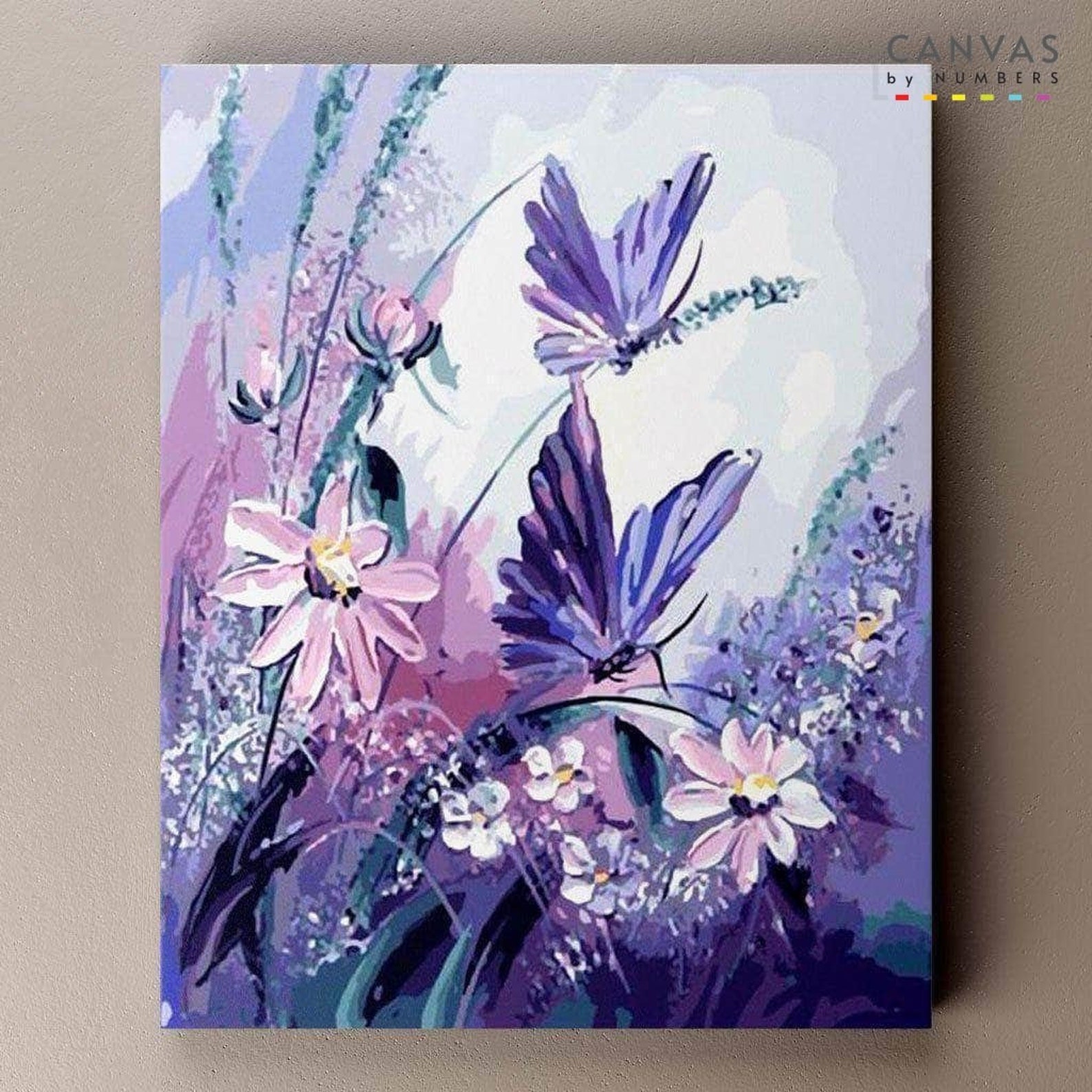 Paint by Numbers Purple Butterflies Canvas by Numbers | Etsy