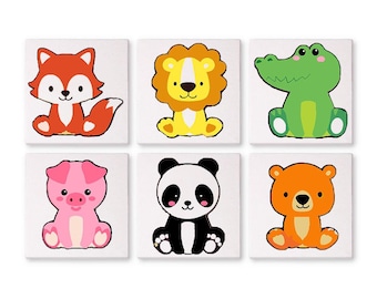 Set of 6 Mini Paint by Numbers - Animal Friends 3 – Mini Paint by Numbers Kit