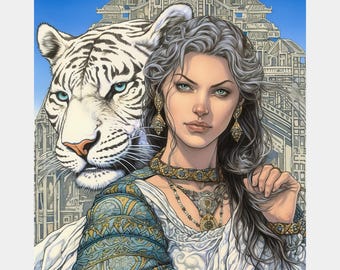 Premium Diamond Painting (X-Large) - Tigerborn Empress - Diamond Painting - 5D Diamond Painting Kits for Adult - DIY Gift