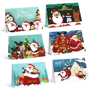 Conjunto de cartões de Natal com pintura por números 4 - Presente original festivo faça você mesmo - Projeto de artesanato de pintura de feriado