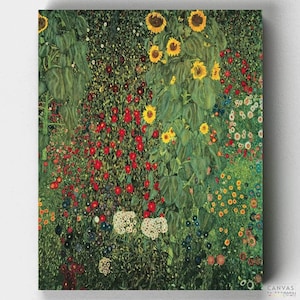Premium Paint by Numbers Kit - Ships from the US - Sunflower Park - Gustav Klimt - Canvas by Numbers