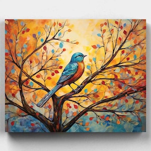 Eastern Bluebird Painting by Numbers Kit - Canvas by Numbers